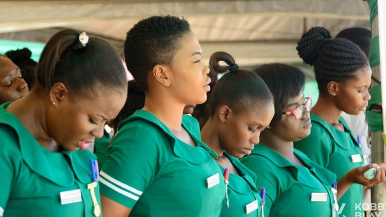Trainee Nurses cry as they demand eight months unpaid allowances