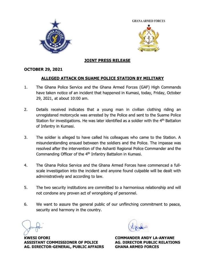 Police Military Joint Statement