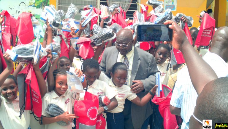Items worth thousands of dollars were donated to WESTSIDE SCHOOL by Mr Quarcoo and friends.