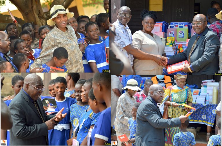 Mr. Samuel Quansah Quarcoo and his friends donate to Emmaus Methodist School Complex and Bishop Girls again