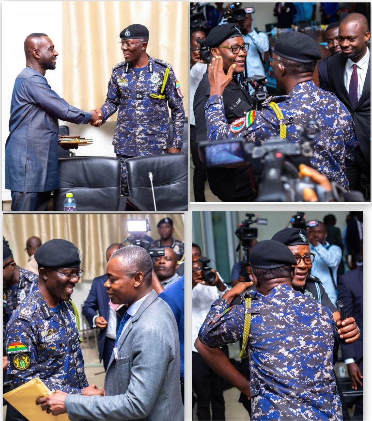 IGP Dampare exchanges pleasantries with his accusers during leaked tape probe