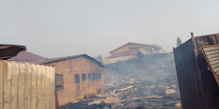 Fire engulfs multiple houses, and shops at Tantra Hill