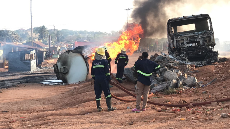 Fuel tanker explodes at Potsin Junction